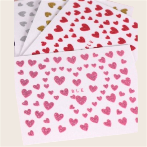 Glitter Hjerter Nail Stickers